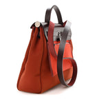 Military Toile Vache Hunter Tri-Color Herbag Zip Retourne 31 PM Rouge H Cuirve Orange Mecano