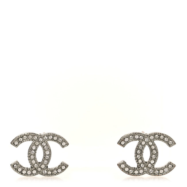 Crystal CC Earrings Silver Hover Image