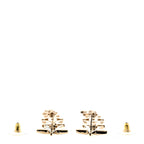 Crystal CC Star Long Drop Earrings Gold