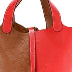 Taurillon Clemence Casaque Picotin Lock 18 PM Gold Rouge De Coeur