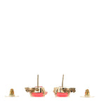 Metal Crystal CC Earrings Gold Pink