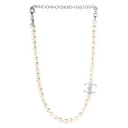 Pearl Resin CC Choker Necklace Pearly White Silver