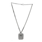 Crystal Strass CC Pendant Necklace Silver