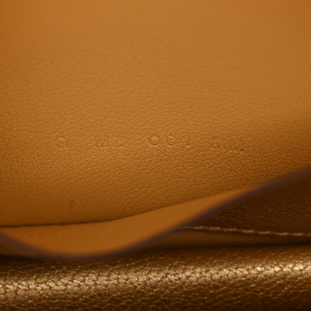 Metallic Chevre Chamkilight Constance Slim Wallet Dore