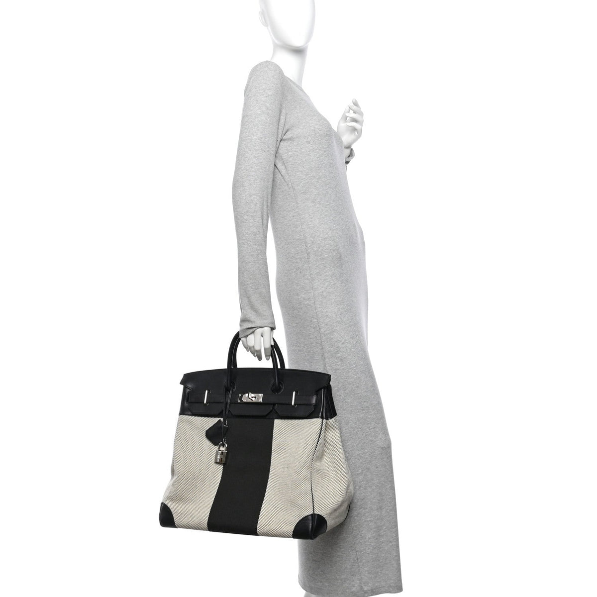 Hunter Criss Viking Evergrain Flag HAC Birkin 40  Ecru Black