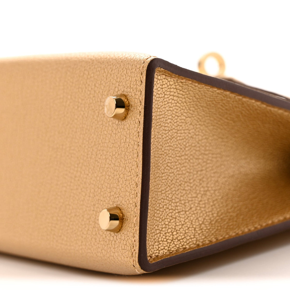 Metallic Chevre Chamkilight Mini Kelly Sellier 20 Dore