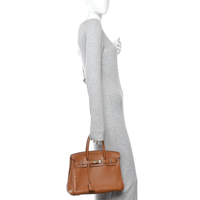 Taurillon Clemence Birkin 30 Gold Main Image