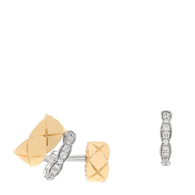 18K Yellow White Gold Diamond Coco Crush Earrings Hover Image