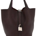 Taurillon Clemence Swift Eclat Picotin Lock 18 PM Rouge Sellier Anemone