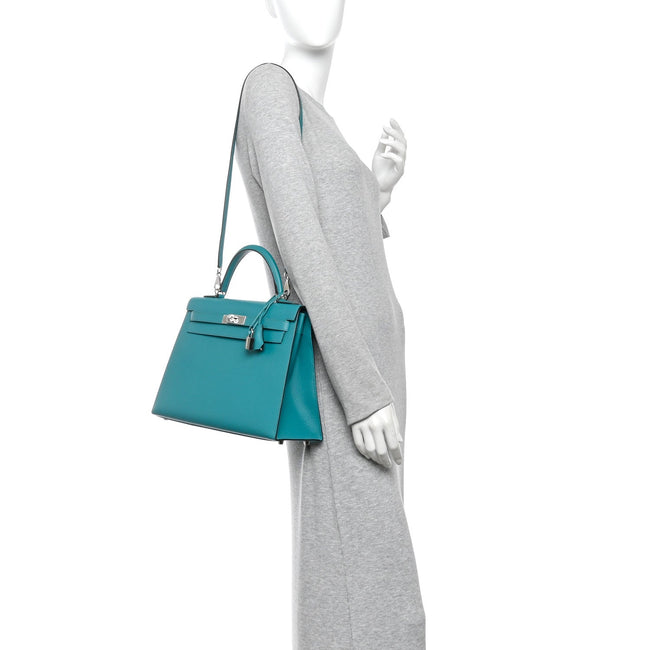 Epsom Kelly Sellier 32 Bleu Paon Main Image