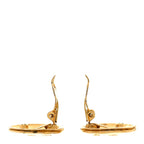 Round CC Clip On Earrings Gold