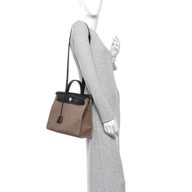 Toile Officier Vache Hunter Herbag Zip 31 PM Etoupe Bleu Indigo Etoupe Black Main Image
