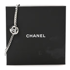 Metal Crystal CC Choker Necklace Silver