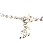 Metal Crystal CC Choker Necklace Silver