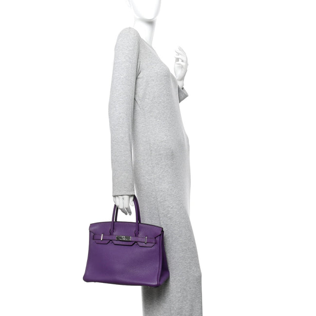 Taurillon Clemence Birkin 30 Ultraviolet Main Image