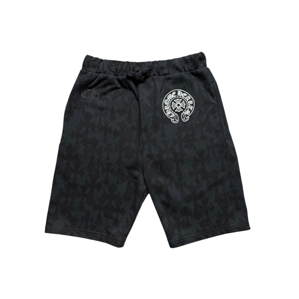 Chrome Hearts Cemetery Cross Sweat Shorts Black