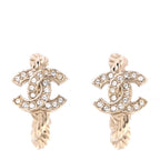 Crystal CC Hoop Earrings Gold