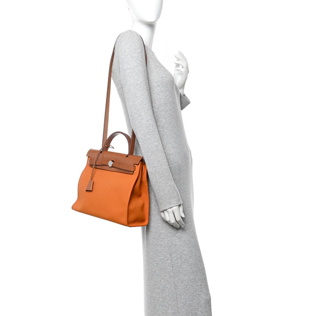 Vache Hunter Toile Herbag Zip 31 PM Orange Fauve Main Image