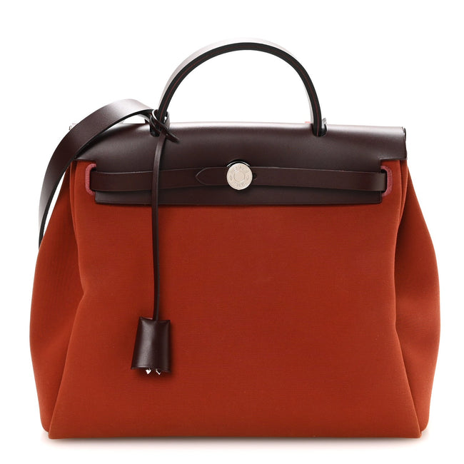 Military Toile Vache Hunter Tri-Color Herbag Zip Retourne 31 PM Rouge H Cuirve Orange Mecano Hover Image