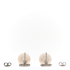 Crystal Pearl CC Drop Earrings Silver Pearly White