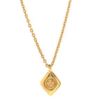 CC Chain Pendant Long Necklace Gold