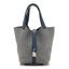 Taurillon Clemence Picotin Lock 18 PM Gris Mouette Bleu Agate