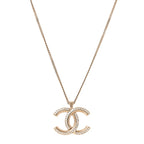 Crystal CC Pendant Necklace Gold
