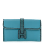 Swift Lizard Jige Elan Touch Duo Clutch Bleu Paon Mykonos