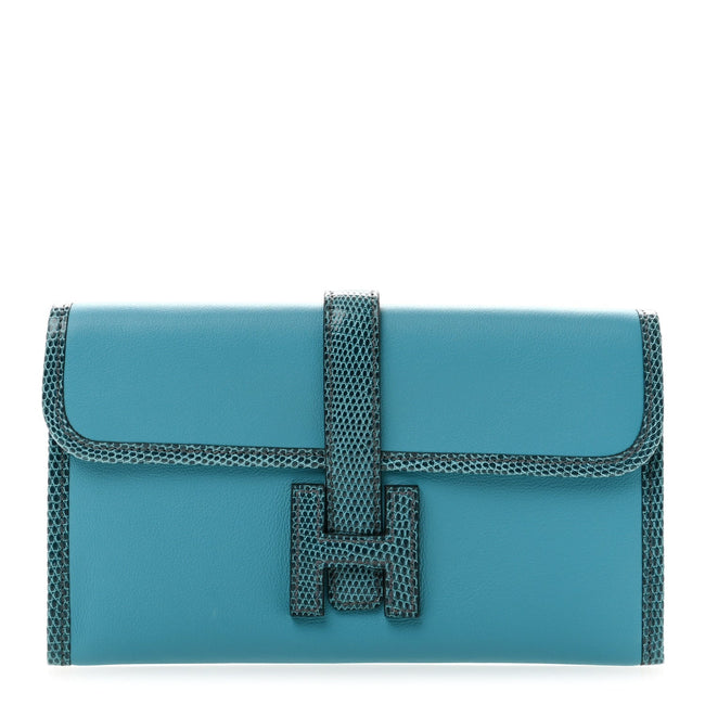 Swift Lizard Jige Elan Touch Duo Clutch Bleu Paon Mykonos Hover Image