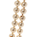 Graduated Pearl CC Long Necklace Silver