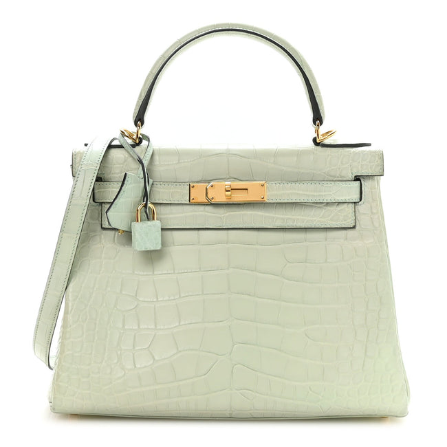Matte Alligator Kelly Retourne 28 Vert D'eau Hover Image