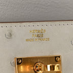 Ostrich Kelly Wallet To Go Gris Perle