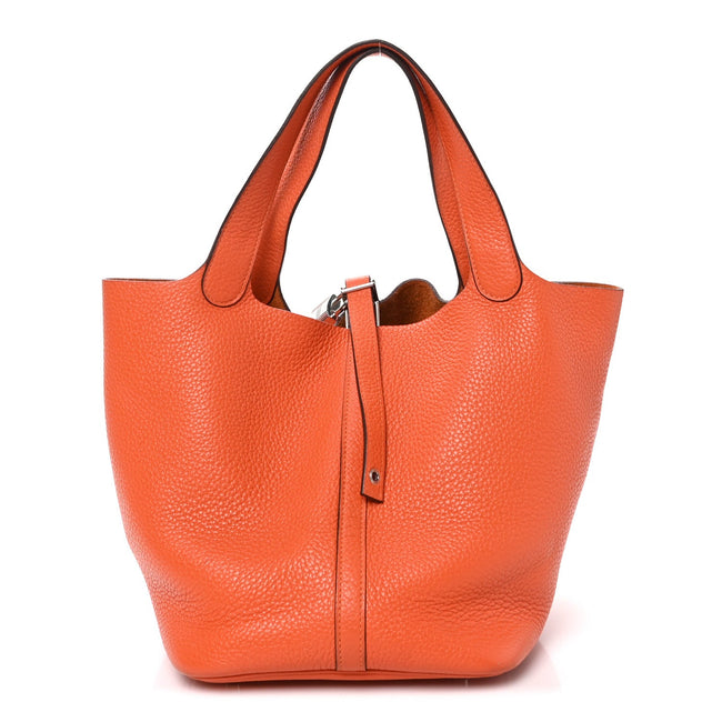 Taurillon Clemence Picotin Lock 22 MM Orange Hover Image