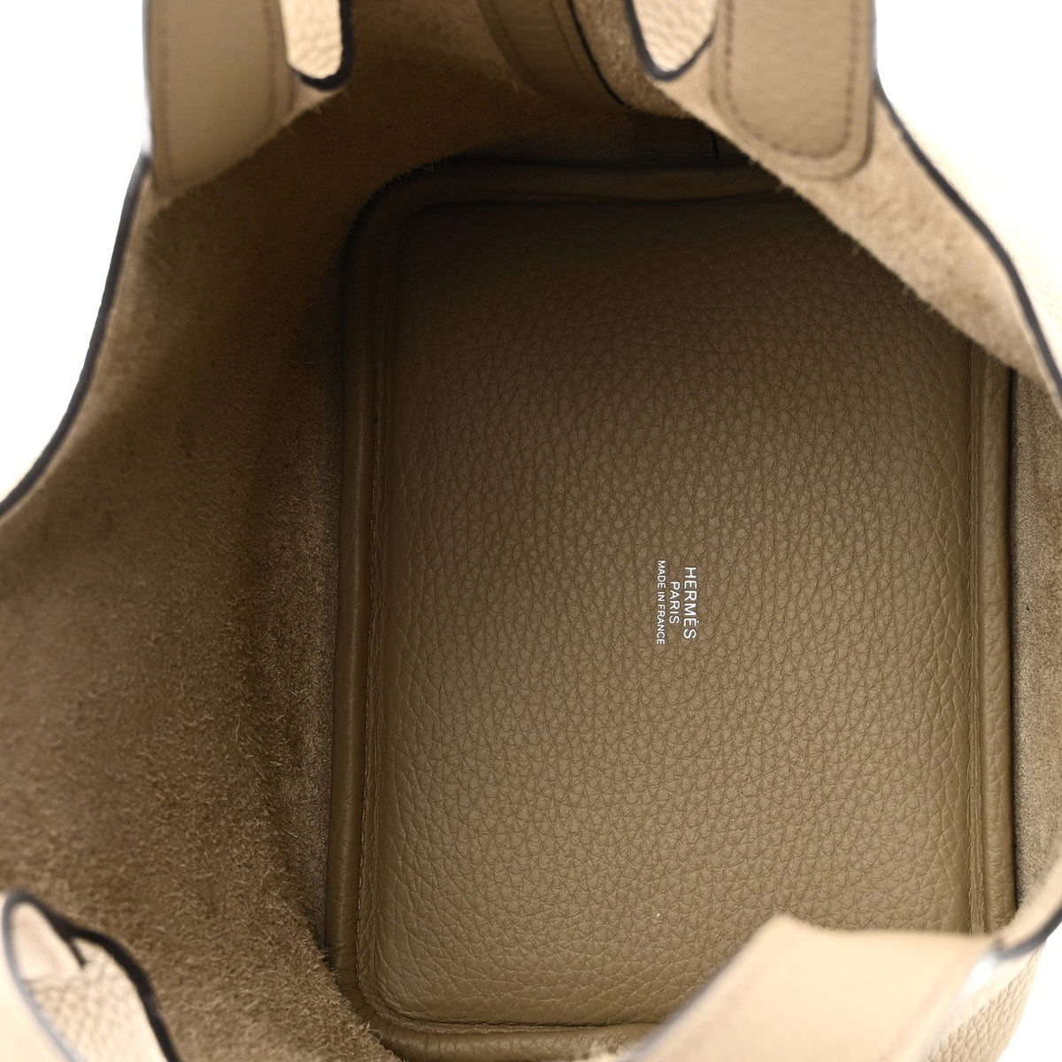 Taurillon Clemence Picotin Lock 18 PM Beige Marfa