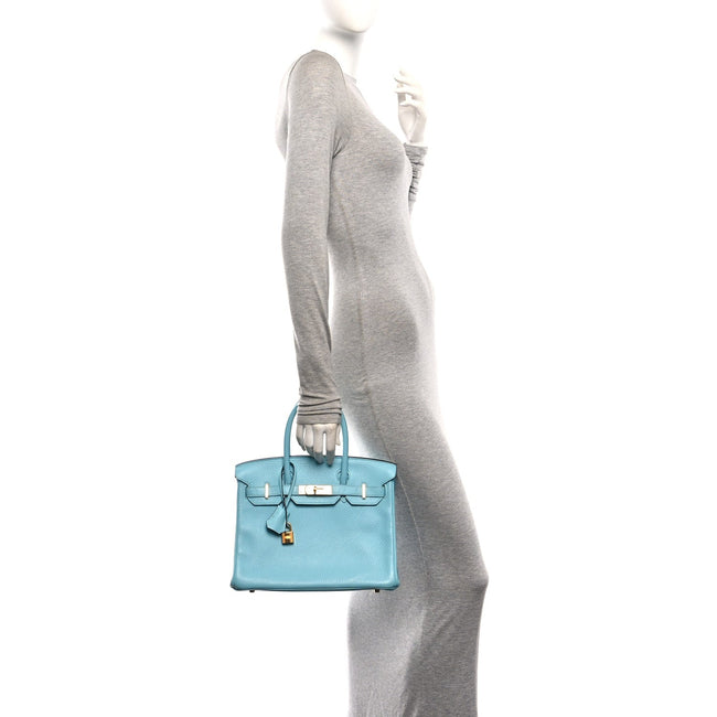 Togo Birkin 30 Bleu Saint Cyr Main Image
