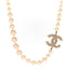 Pearl CC 100th Anniversary Necklace Light Gold