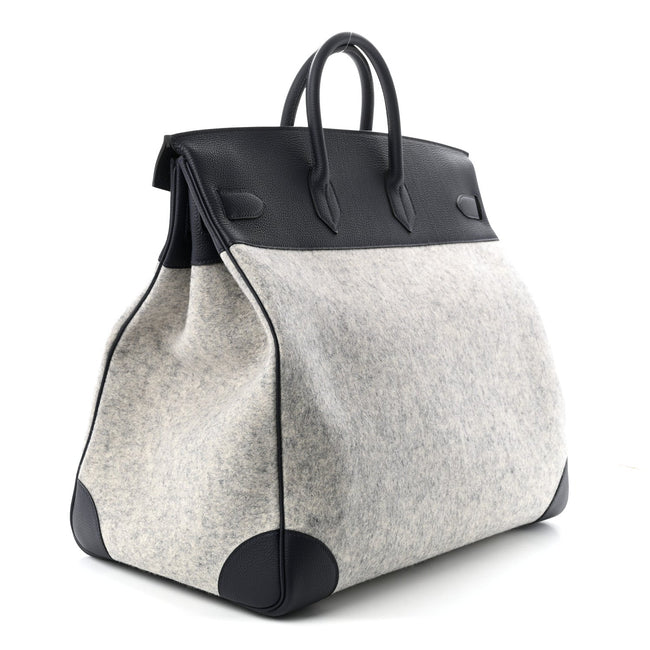 Togo Todoo Feutre HAC Birkin 50 Gris Clair Bleu Nuit Main Image