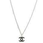 Crystal CC Necklace Silver Black