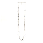 Pearl Bead Crystal CC Long Necklace Black Gold