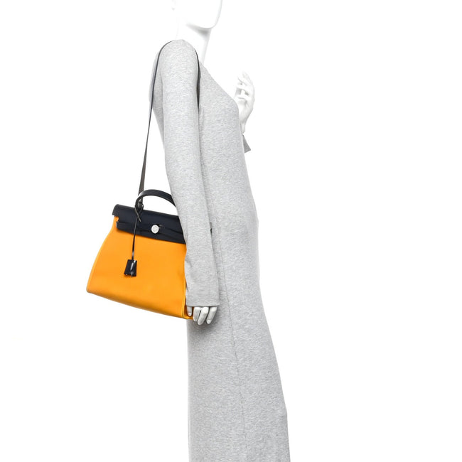 Vache Hunter Toile Herbag Zip 31 PM Jaune D'Or Bleu Izmir Main Image
