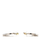 Baguette Crystal CC Hoop Earrings Silver Black
