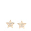 Metal Crystal CC Star Clip On Earrings Gold