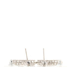 Baguette Crystal CC Drop Earrings Silver