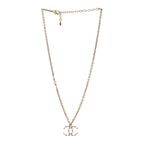 Crystal Pearl Nefertiti CC Pendant Necklace Gold