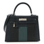 Epsom Sombrero Taurillon Clemence Kellygraphie Lettre H Kelly Sellier 28 Vert Cypress Bleu Obscur Malachite Bleu Encre