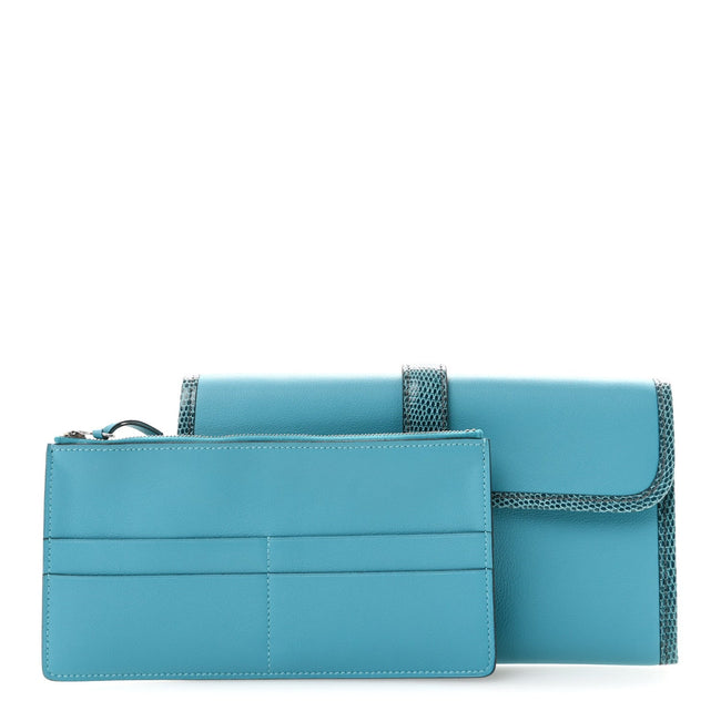 Swift Lizard Jige Elan Touch Duo Clutch Bleu Paon Mykonos Main Image