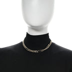 Metal Enamel Chain CC Choker Gold Black