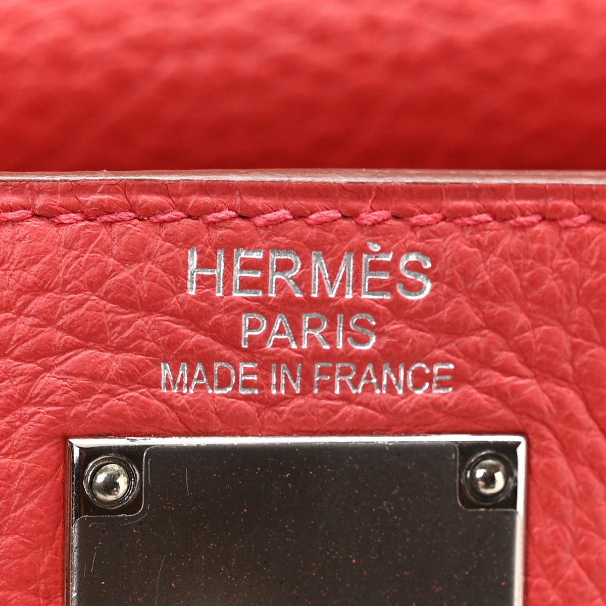 Taurillon Clemence Shoulder Kelly 42 Bougainvillea