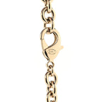 Metal CC Heart Locket Necklace Gold
