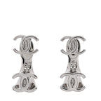 Metal Double CC Earrings Silver